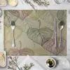 Hojas Verdes posavasos para plato de restaurante occidental
