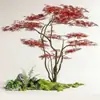 Árbol de Arce Rojo Simulado Árbol Falso Paisaje Arce Japonés Planta Verde Paisajismo Escaparate Patio Entrada de Casa de Té Decoración de Plantas Adornos