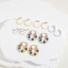Pendientes de gota de aceite de circón en forma de C, venta caliente transfronteriza, estilo ins, ligeros, de lujo, combinables, de nicho, joyería nueva, pendientes de joyería al por mayor