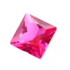 Rubi Artificial 5# Corindo Vermelho Quadrado Corte Princesa Rubi Sintético Joia de Corindo Vermelho Incrustação