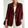Americana y Europea Transfronteriza Amazon Comercio Exterior Nueva Chaqueta de Traje de Pana Casual Versátil de Otoño e Invierno Temperamento Retro