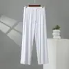 Pantalones anchos de talla grande para hombre, ropa de casa, pantalones casuales fluidos, holgados y sencillos, nuevo estilo de modal fino de verano