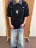 Camiseta Esportiva Retro Americana de Manga Curta para Homens e Mulheres, Design de Verão, Solta, Resistente, Casual, Tops Versáteis para Casais