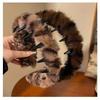 Diadema Retro Coreana con Estampado de Leopardo y Dientes de Felpa para Mujer, Diadema Antideslizante para Lavarse la Cara, Pinza para el Cabello Versátil Nueva Hecha a Mano para Otoño e Invierno