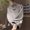 Moletom Casual Masculino Popular Gola Redonda Solto Design de Relevo com Letras Senso de Design Top Estilo Novo de Início de Primavera Bonito Manga Longa Masculino