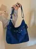 Yuezhi 2026 outono inicial nova moda versátil retrô grande capacidade bolsa tote de brim lavado bolsa transversal para o dia a dia