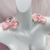 Clip para pecho con lazo rosa de serpentina con cadena suministros para mujeres herramientas divertidas sm coqueteo clip yin castigo pezón tapón anal
