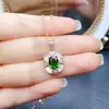 Venta al por mayor de fábrica Popular Colgante de Diopsido Natural Plata S925 Incrustado Piedra Principal 6*8 Joyería de Lujo Venta Directa de Fábrica