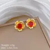 [Acero de Titanio] Set de Rosa Roja Lujo Ligero Impresionante Collar Completo de Diamantes para Mujer El Más Fácil de Combinar Clavícula Cadena de Acero de Titanio