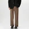 Pantalones Casuales de Lana Pesada para Jóvenes 2026 de Gama Alta Ligeros de Negocios para el Uso Diario de Hombres Pantalones Rectos Holgados con Caída