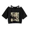 Venda Quente Transfronteiriça Black Clover Black Clover Anime Feminina Alcinha Solta Curta Sexy Camiseta