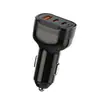 Cargador de Coche de 60W Carga Rápida Multifunción Enchufe de Encendedor de Cigarrillos Cargador de Coche Doble Puerto PD Adecuado para Apple y Huawei