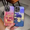 K15 Reno16 É Adequado para A7Pro Azul Fosco Luz Azul Desenho Animado Capa de Celular com Furos Finos e Proteção Ocular Capa Protetora de Casca Dura