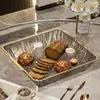 Bandeja de Frutas Dorada con Borde Dorado de Plástico para Mesa de Café de Sala de Estar, Bol para Frutas, Bandeja para Exhibir Snacks y Postres, Bandeja de Almacenamiento a Prueba de Polvo