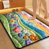 Alfombrilla de Baño con Diseño de Plantas y Flores Transfronterizo, Alfombrilla de Piso de Lodo Diatomeas, Felpudo para Puerta de Entrada, Alfombrilla Absorbente de Agua, Resistente a la Suciedad, Antideslizante para Uso Doméstico