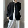 Suéter de tricô estilo americano com gola alta e botões, nova coleção outono/inverno, agasalho quente, caimento solto e relaxado, jaqueta casual para homens e mulheres