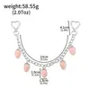 Estilo europeo de moda para mujer, piedra de cristal, corazón rosa, gatito, bolsa de joyería, amuleto, adorno, cadena colgante simple, transfronterizo