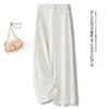 Calça feminina de perna larga de alta qualidade feita sob medida, novo estilo primavera/outono, cintura alta, modeladora, com efeito de caimento, casual e relaxada