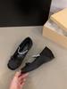 Altura Interna Sapatilhas Rosa Sapatos Femininos 2024 Novo Estilo Francês Primavera e Outono Mary Jane Sapatos Suaves para Noite