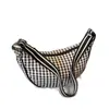 Bolso de Cuadros Retro Tipo Dumpling de Verano para Mujer, Bolso Cruzado Versátil para Hombro, Bolso Croissant Casual de Estilo Japonés para el Trabajo