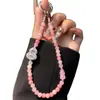 Cadena para Teléfono Móvil Calabaza de Zirconia para Atraer Riqueza y Seguridad, Cadena Colgante para Teléfono Móvil de Cuentas de Vidrio, Colgante de Alta Gama Estilo Chino, Llavero de Caja Sorpresa para Mujeres