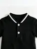 Ropa Popular para Niños de Comercio Exterior: Conjunto de Cuatro Piezas para Niño Estilo Caballero: Camisa Blanca con Cuello, Pajarita, Pantalones Cortos Azul Oscuro y Tirantes