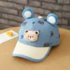 Boné de beisebol infantil com estampa de urso super fofo, boné de beisebol coreano fofo para meninos, chapéu de bebê de veludo cotelê para outono e inverno