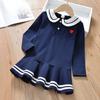 Vestido Polo para Bebé Niña 2026 Estilo Nuevo Princesa Primavera y Otoño Vestido de Verano a la Moda Vestido para Niños Pequeños Vestido de Otoño para Niñas