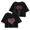 2025 Rosa Concierto Bornpink Park Caiying Lisa Mismo Estilo Corazón Verano Manga Corta Mujer Camiseta Corta