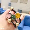Cuerda para el pelo de dibujos animados de doble hebra, anillo para el pelo trenzado, cara sonriente, corazón, cuentas doradas, cerdito de dibujos animados, goma elástica de dos capas, accesorios para el pelo para mujer