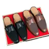 Zapatillas de Cuero Transpirables de Verano de Talla Grande para Hombre, Estilo Perezoso, Europeas y Americanas, Británicas, Ligeras de Lujo, Sin Talón, Slip-On