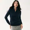 Suéter de punto de cachemira para mujer, de ajuste holgado, suave y cómodo, con cuello semialto, media cremallera, diseño de ochos, cálido y versátil