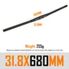 Manillar recto de bicicleta de montaña ultraligero UNO plateado 31.8*640 680 720 760 800MM