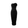 Comércio Exterior Mais Vendido Europeu e Americano Verão Sexy Hottie Tomara-que-caia Ajustado Franzido Tridimensional Floral Midi Vestido Atacado