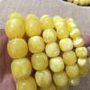 Pulseira Otimizada Flor Demoníaca, Jade Flor de Liaoyang Fino, Contas Cilíndricas Amarelas de Cera de Abelha, Pulseiras Masculinas e Femininas, Pulseiras, Fidelidade