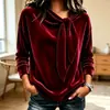 Sudadera de terciopelo con lazo, comercio exterior europeo y americano 2026 Amazon, nueva sudadera de color liso para mujer de otoño e invierno, transfronteriza