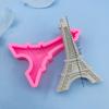 Molde de Silicona para Moldura de la Torre Eiffel de París Herramientas para Decorar Pastel de Chocolate Gota Goma Yeso Molde para Vela