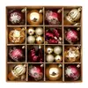 Juego de 42 Bolas de Navidad Pintadas Transfronterizas, Adornos con Forma Burdeos y Dorados, Adornos Colgantes para Decoración de Árbol de Navidad, Bolas de Navidad