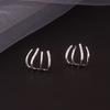 Pendientes de plata s925 con cuatro garras y diamantes para mujer, estilo coreano, estilo frío, con incrustaciones, elegantes, creativos y personalizados, joyería