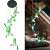 Campana de Viento Solar Luz Decorativa para Patio Color Cambiante Colorido Patio Exterior Impermeable Colgante LED Colibrí Cadena de Luces