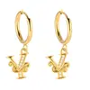 Pendientes de Acero Inoxidable Chapado en Oro 18K con 26 Letras, Pendientes de Zirconia con Forma de Ola de Lujo, Pendientes Elegantes