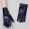 Navidad Halloween Cuero Patentado Negro Cuero Brillante Punk Tubo de Acero Actuación Escénica Accesorios Decorativos cosplay Guantes Cortos