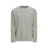 Camiseta larga de rayas holgada para hombre, marca de moda europea y americana, estilo casual japonés INS, top de cuello redondo, versátil para primavera y otoño