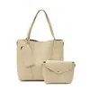 Nuevo estilo 2026, bolso tote relajado y de moda para el trabajo, cuero suave para mujer, gran capacidad, juego de dos bolsos, bolso de hombro simple y bolso de axila