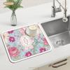 Pequeño Fresco estilo ins Almohadilla Absorbente de Barro Diatomeo para Encimera Hogar Tazón y Plato Aislamiento Térmico Almohadilla Antideslizante Almohadilla de Drenaje de Cocina Sin Lavado
