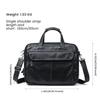 Moda Transfronteriza Bolso de Cuero Genuino para Hombre Maletín de Negocios Bolso Cruzado Retro para Hombre Bolso para Computadora de Cuero Genuino de 15.6 pulgadas