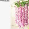 Flor de Feijão Glicínia Estendida de 3 Cabeças, Rattan de Cordão de Flor de Feijão Decoração de Fundo para Casamento, Vinha de Flor Simulada Vendas Diretas de Fábrica Atacado