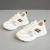 Zapatos de Padre Versátiles, Transpirables, de Suela Gruesa para Mujer, Zapatos Deportivos de Exterior para Primavera, Zapatos Casuales Blancos de Suela Suave, que Aumentan la Altura
