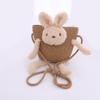 Bolsa de palha infantil Qiunan bolsa mensageiro fofa para meninas bolsa de ombro fashion e moderna de coelhinho para bebê princesa