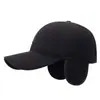 Comercio Exterior Gorra de Béisbol para Hombres de Mediana Edad y Mayores Protección para los Oídos en Invierno Protección contra el Frío Sombrero de Pico para Exteriores Moda Simple Gorro de Lana